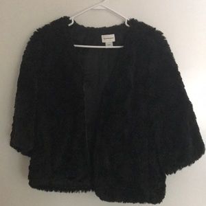 Club Monaco black faux fur coat